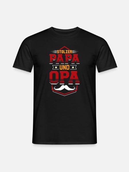 Stolzer Papa Opa - Männer T-Shirt - Schwarz