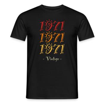 1971 vintage - Men's T-Shirt - black - Front - AI Model Male 178 light (178cm)