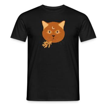 Chat d’automne - T-shirt homme - noir - Devant - AI Model Male 178 light (178cm)