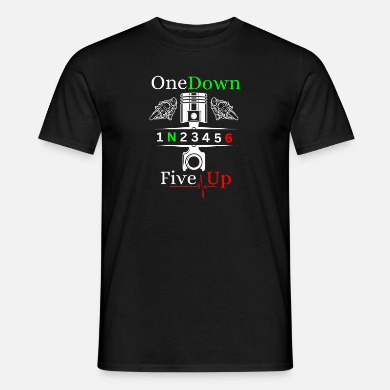 Motorrad Gänge Schaltung 1N23456 - Männer T-Shirt - Schwarz