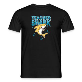 Lehrer Hai - Schule Schüler Unterricht Einschulung - Männer T-Shirt - Schwarz - Vorne - AI Model Male 178 light (178cm)