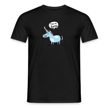 horny unicorn - Männer T-Shirt - Schwarz - Vorne - AI Model Male 178 light (178cm)