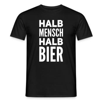 Halb Mensch Halb Bier - Männer T-Shirt - Schwarz - Vorne - AI Model Male 178 light (178cm)