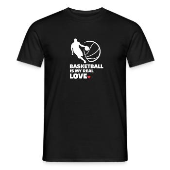 I love basketball - Men's T-Shirt - black - Front - AI Model Male 178 light (178cm)