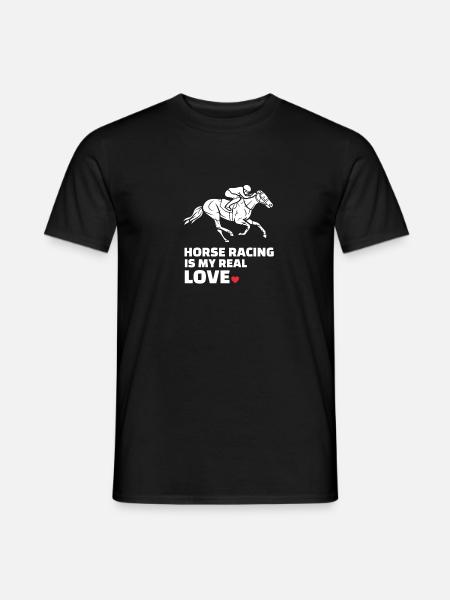 I love horse racing - Men's T-Shirt - black