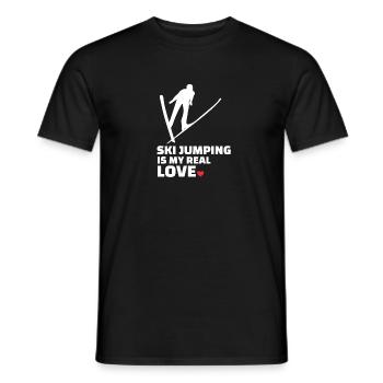 I love ski jumping - Men's T-Shirt - black - Front - AI Model Male 178 light (178cm)