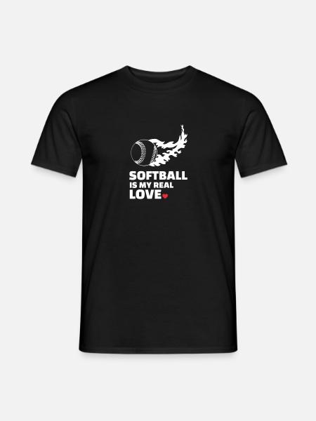 I love softball - Men's T-Shirt - black