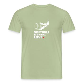 Ich Liebe Softball - Männer T-Shirt - Sage - Vorne - AI Model Male 178 light (178cm)