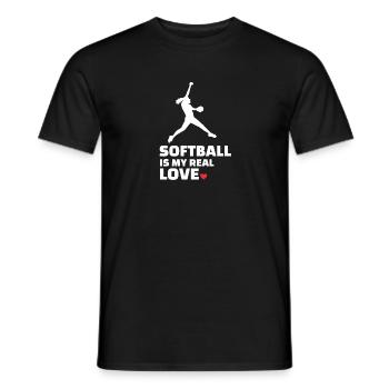Ich Liebe Softball - Männer T-Shirt - Schwarz - Vorne - AI Model Male 178 light (178cm)