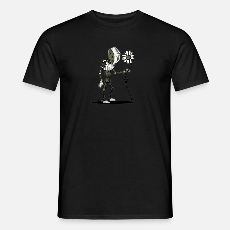 Roboter mit Blume - Männer T-Shirt - undefined