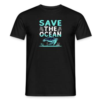 Rettet das Meer, Rettet den Ocean, Schildkröte - Männer T-Shirt - Schwarz - Vorne - AI Model Male 178 light (178cm)