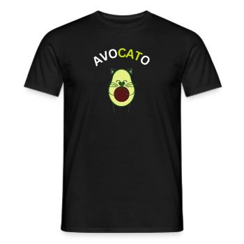 AVOCATO Avocado Cat Katze - Männer T-Shirt - Schwarz - Vorne - AI Model Male 178 light (178cm)