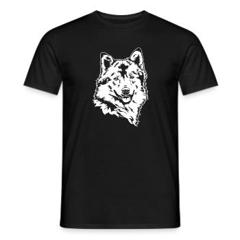 Islandais Chien Portrait Chiens Chien Wilsigns - T-shirt homme - noir - Devant - AI Model Male 178 light (178cm)