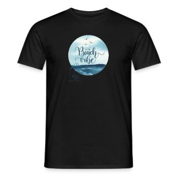 Beach Vibes Strand Gefühle Sommer Sonne Urlaub - Männer T-Shirt - Schwarz - Vorne - AI Model Male 178 light (178cm)