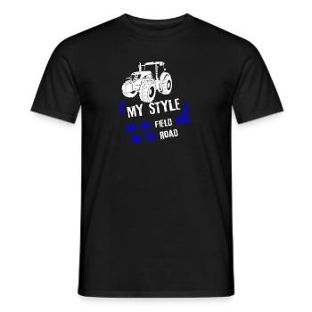 My style on the field - Men's T-Shirt - black - Front - AI Model Male 178 light (178cm)
