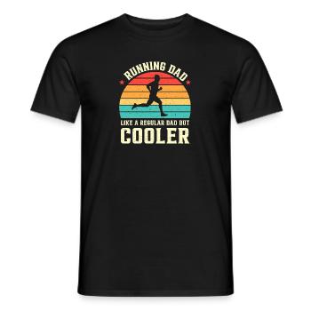 Running Dad wie ein normaler Papa, aber cooler Retro - Männer T-Shirt - Schwarz - Vorne - AI Model Male 178 light (178cm)