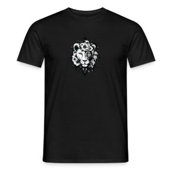 Majestätischer Löwe mit floralen Mustern Löwenkopf - Männer T-Shirt - Schwarz - Vorne - AI Model Male 178 light (178cm)