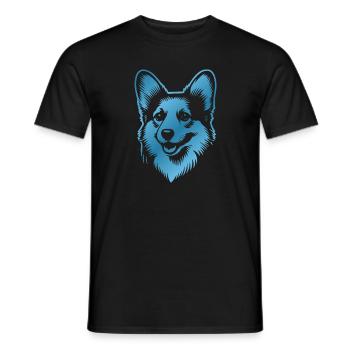 Corgi Drawing Dog Head - Men's T-Shirt - black - Front - AI Model Male 178 light (178cm)