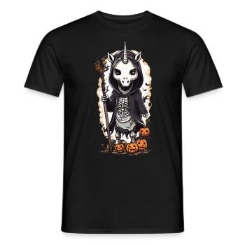 Düsteres Einhorn Skelett Magie Gothic Design - Männer T-Shirt - Schwarz - Vorne - AI Model Male 178 light (178cm)