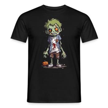 Cartoon Zombie Goule Halloween Nuit - T-shirt homme - noir - Devant - AI Model Male 178 light (178cm)