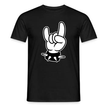 metal hand rock - Männer T-Shirt - Schwarz - Vorne - AI Model Male 178 light (178cm)