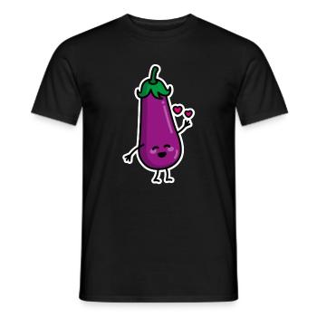 Aubergine Paare Penis SMS Sex meme Duo - Männer T-Shirt - Schwarz - Vorne - AI Model Male 178 light (178cm)