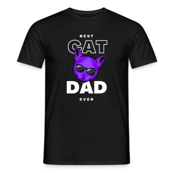 Cat Daddy Lila Schwarze Brille - Männer T-Shirt - Schwarz - Vorne - AI Model Male 178 light (178cm)