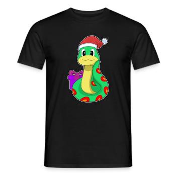 Serpent Noël Noël chapeau - T-shirt homme - noir - Devant - AI Model Male 178 light (178cm)