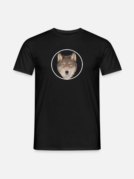Polygon-Art - Wolf Design - Männer T-Shirt - Schwarz