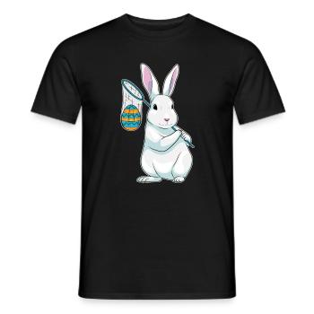 Bunny Easter Fishing - Men's T-Shirt - black - Front - AI Model Male 178 light (178cm)