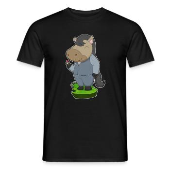 Horse Groom Wedding Ring Wedding - Men's T-Shirt - black - Front - AI Model Male 178 light (178cm)