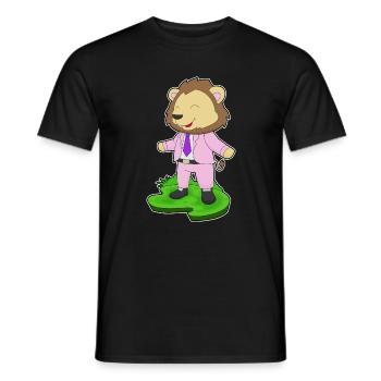 Lion marié cravate mariage - T-shirt homme - noir - Devant - AI Model Male 178 light (178cm)