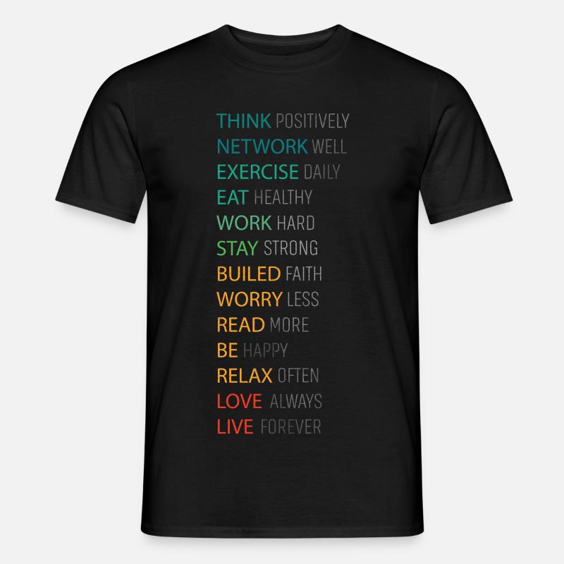 POSITIV DENKEN - Männer T-Shirt - Schwarz