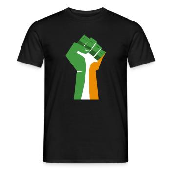 Le poing levé (vert, blanc, orange) - T-shirt homme - noir - Devant - AI Model Male 178 light (178cm)
