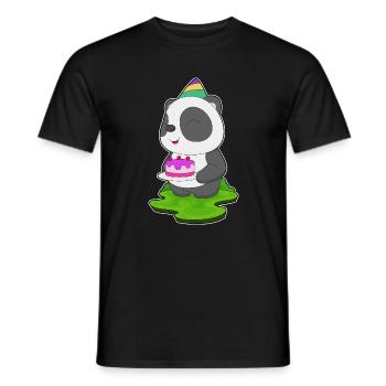 Gâteau d’anniversaire panda - T-shirt homme - noir - Devant - AI Model Male 178 light (178cm)