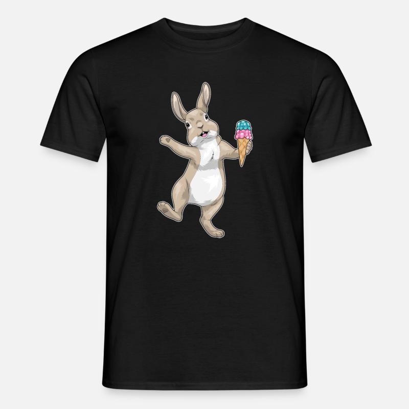 Hase Waffeleis - Männer T-Shirt - Schwarz