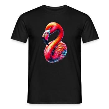 Flamingo - Männer T-Shirt - Schwarz - Vorne - AI Model Male 178 light (178cm)
