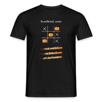 Pumpkin Tic Tac Toe Design - Men's T-Shirt - black - Front - AI Model Male 178 light (178cm)