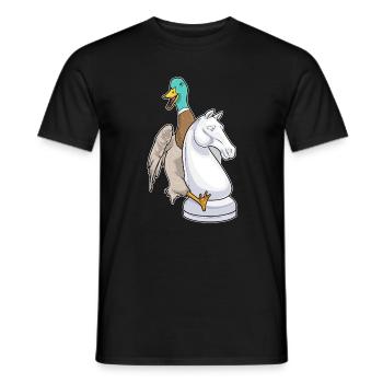 Ente Schachfigur Springer Schach - Männer T-Shirt - Schwarz - Vorne - AI Model Male 178 light (178cm)