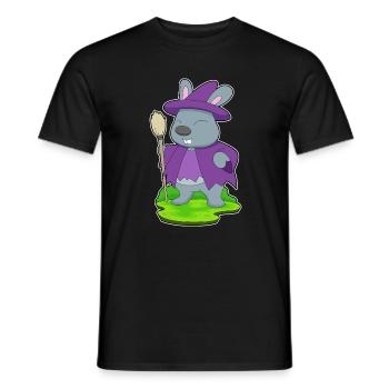 Bunny Witch Broom - Men's T-Shirt - black - Front - AI Model Male 178 light (178cm)