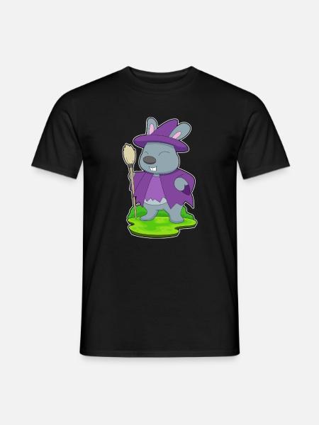 Bunny Witch Broom - Men's T-Shirt - black