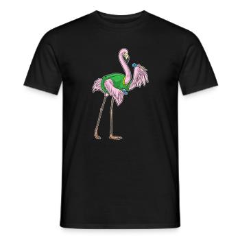 Flamingo Dart Dartpfeil - Men's T-Shirt - black - Front - AI Model Male 178 light (178cm)