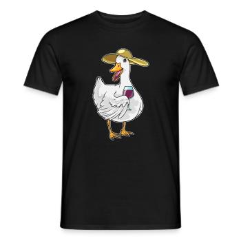Duck red wine - Men's T-Shirt - black - Front - AI Model Male 178 light (178cm)