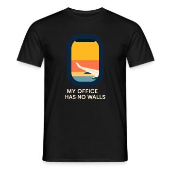 Hôtesse de l’air Personnel navigant commercial Life Aviation - T-shirt homme - noir - Devant - AI Model Male 178 light (178cm)