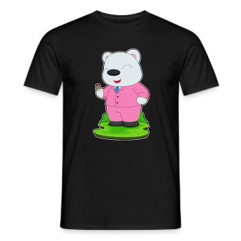 polar bear groom wedding ring wedding - Men's T-Shirt - black - Front - AI Model Male 178 light (178cm)