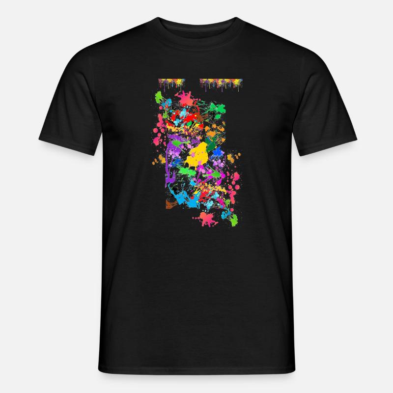 Abstrakte Farbspritzer - Männer T-Shirt - Schwarz