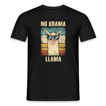 No Drama Lama Drôle Vintage - T-shirt homme - noir - Devant - AI Model Male 178 light (178cm)