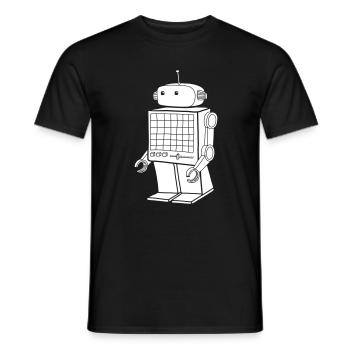 Retro Roboter – Vintage KI Android Design - Männer T-Shirt - Schwarz - Vorne - AI Model Male 178 light (178cm)