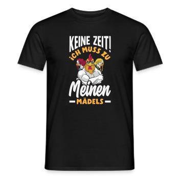 Pas le temps! Je dois aller vers mes filles – des poulets - T-shirt homme - noir - Devant - AI Model Male 178 light (178cm)