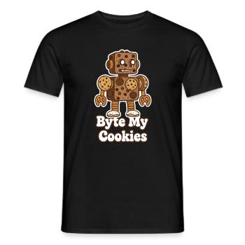 Byte My Cookies Cookie Robot - T-shirt homme - noir - Devant - AI Model Male 178 light (178cm)